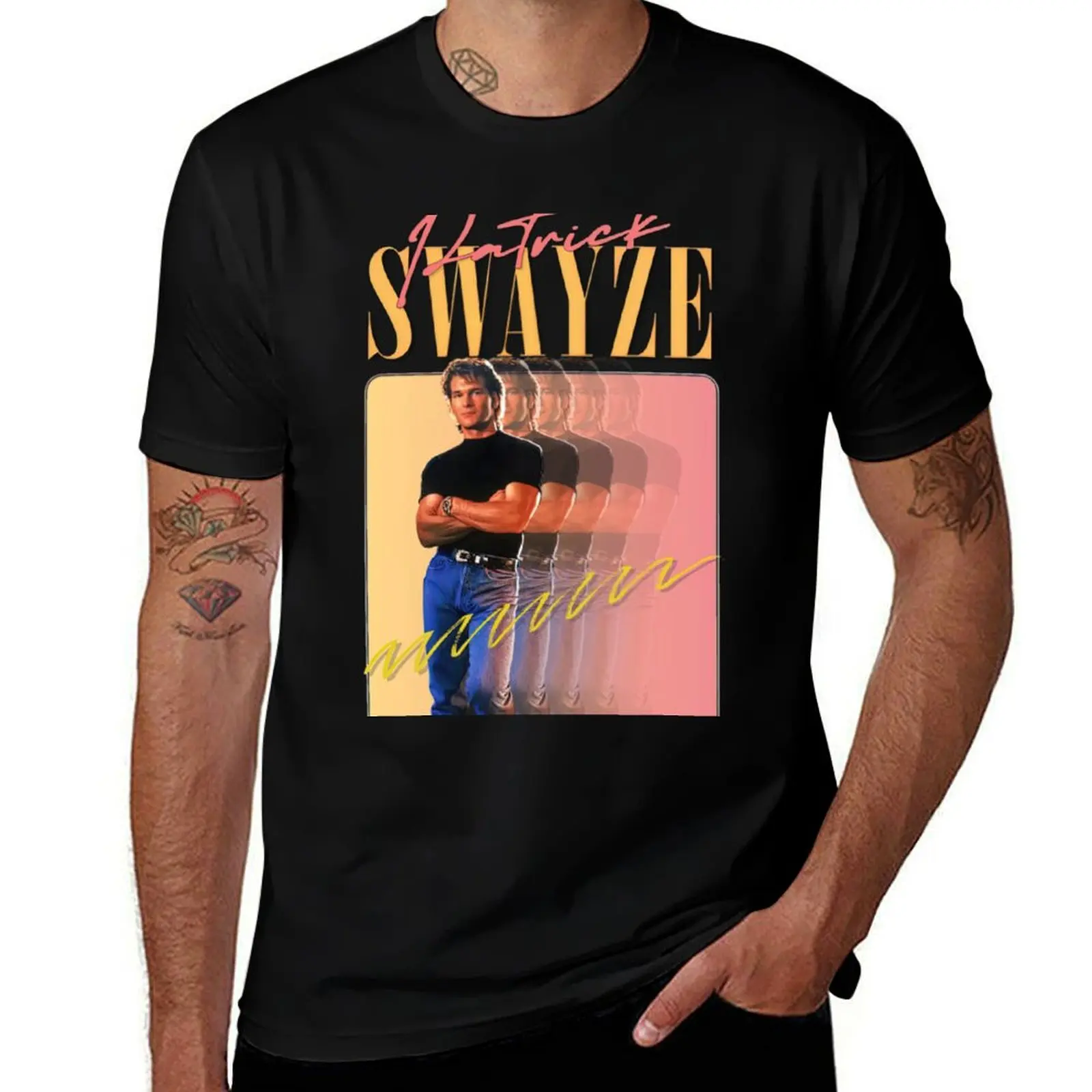 

Patrick Swayze Retro Graphic T-Shirt customizeds Louboutins tops mens designer clothes