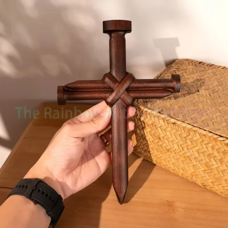 Handmade Wooden Cross on Wall, Christian Cross, Religious Wall Decoration, Wood Carving, Church Gift for Pastor