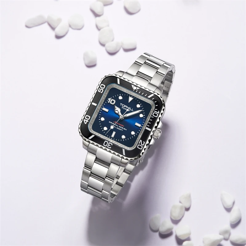 TOPHILL Green watch for women ULTRA-THIN mechanical movement Sapphire Glass Waterproof Watch Luminous