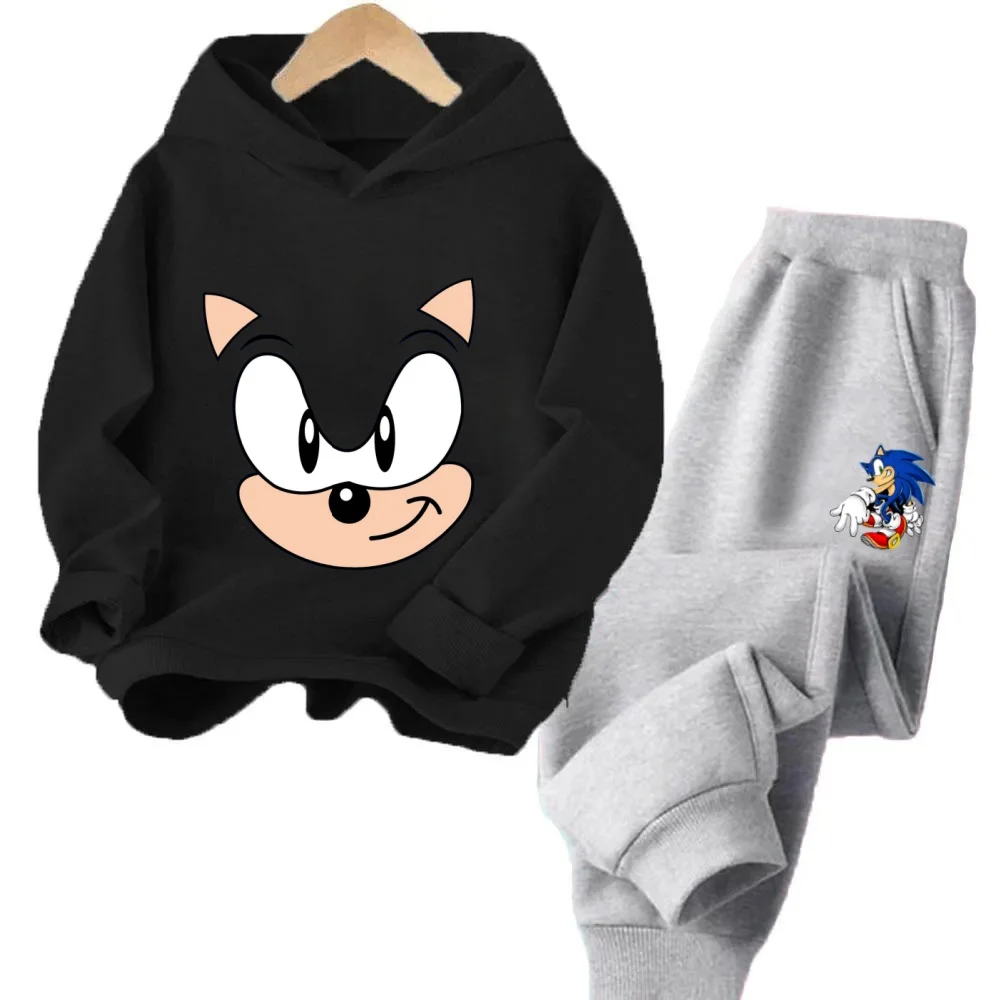 

2023 Autumn Cotton Long Sleeves Hoodies Clothes Tops + Pants Baby Toddler Boy Clothing Sets Children Boys Sonics Outfits Suits