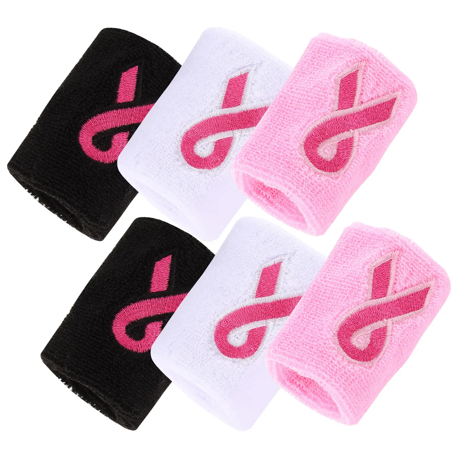 

Awareness Bracelets 8x8cm White Pink Black Sports Wristb s Football Basketball Running Protective Elastic Polyester