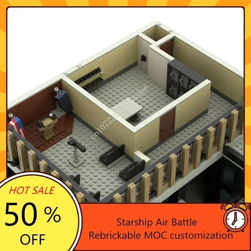 10096PCS Custom MOC Federal Building With Law Enfocement Street View DIY Education Assembly Puzzle Children birthday Toys Gifts