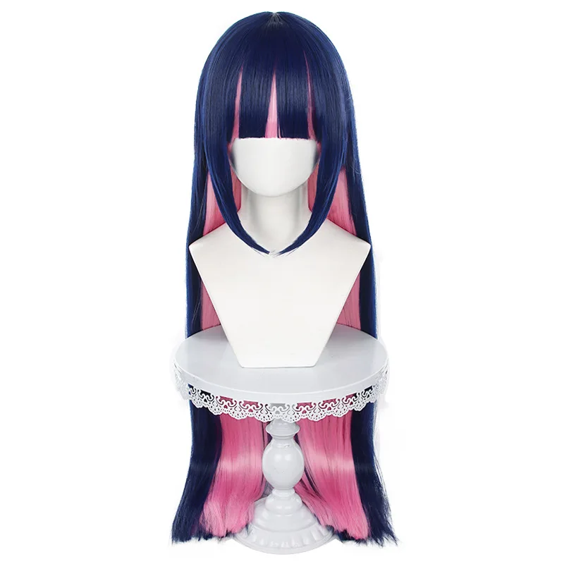 Anime meia-calça com cinto de liga cosplay perucas 100cm longo feminino festa meia cosplay resistente ao calor cabelo sintético + peruca boné