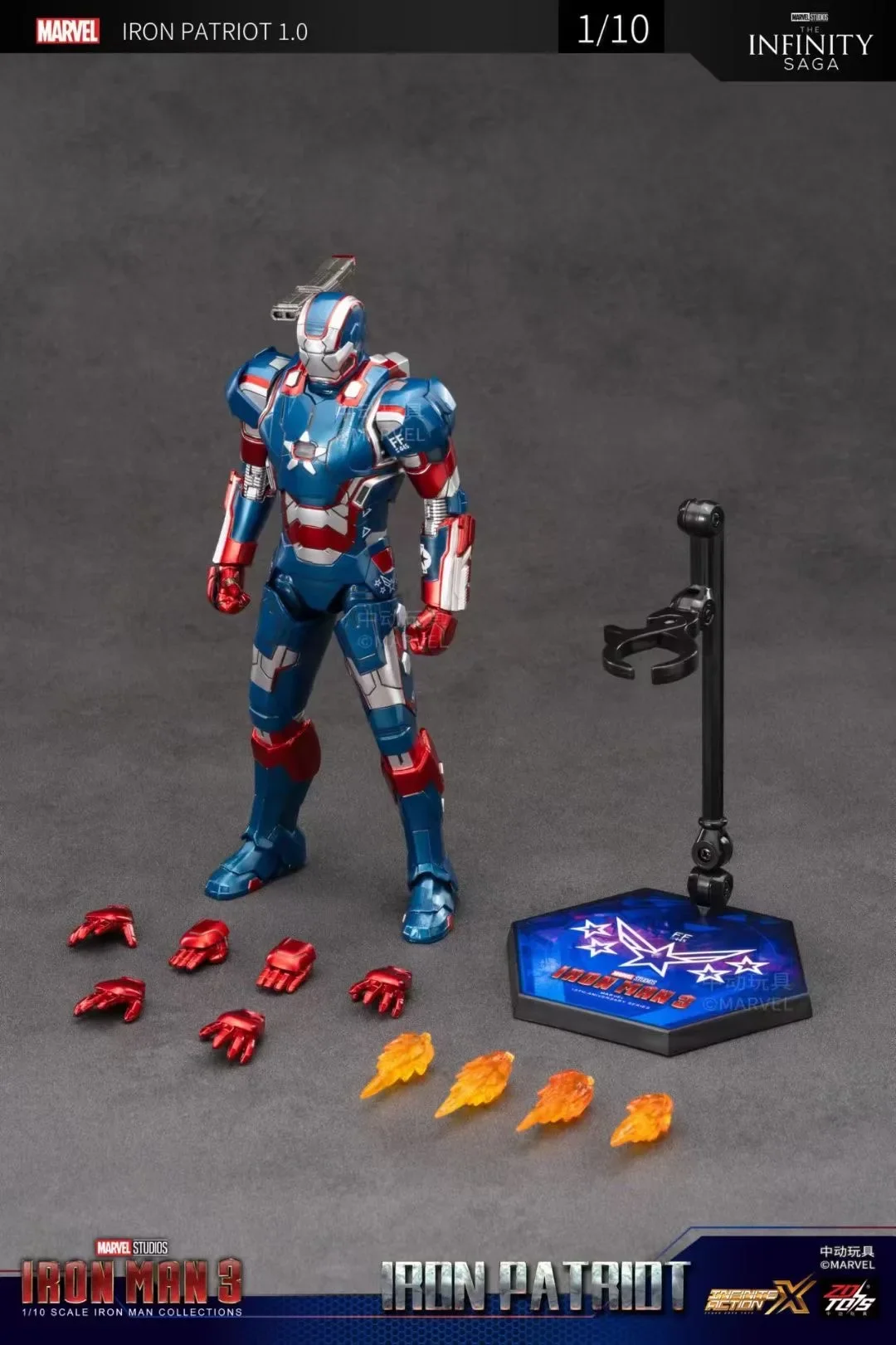 Hot Toys Marvel Iron Man Iron Patriot Action Figure Model Collectible Animation Student Increasing Intelligence Toy Gift