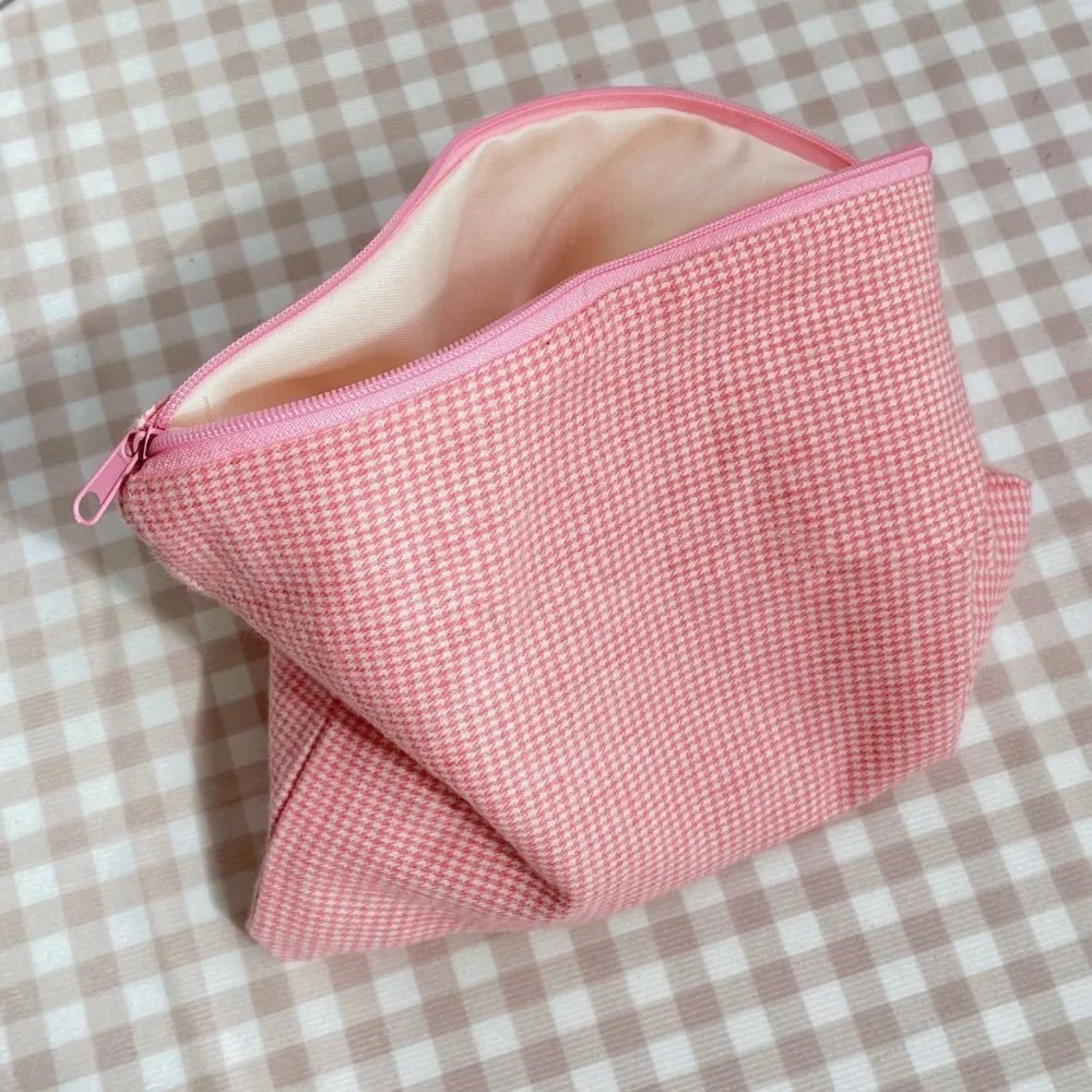 New Cotton Cosmetic Bag Soft Solid Color Storage Handbag Coin Storage Bag