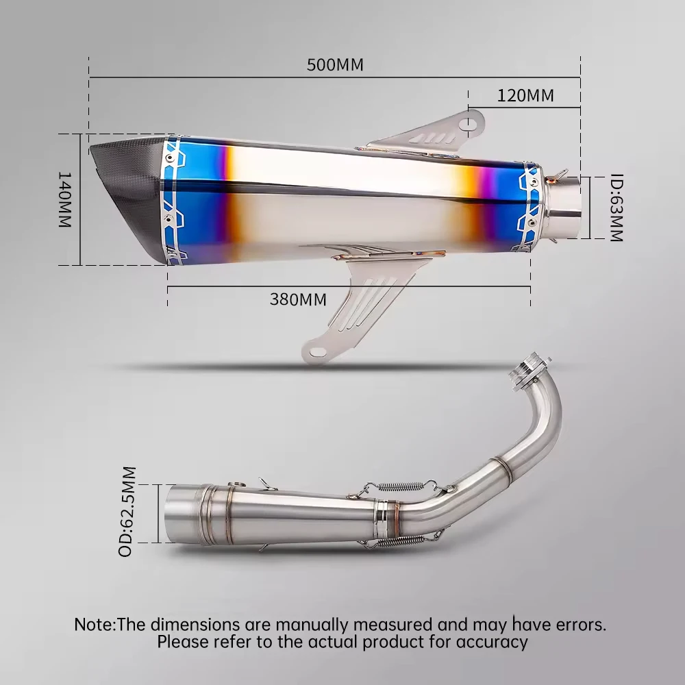 Motorcycle Exhaust Full System tubos de escape motoFront Link Pipe with Carbon Fiber Tip Muffler for XMAX300 XMAX 300 2014-2024