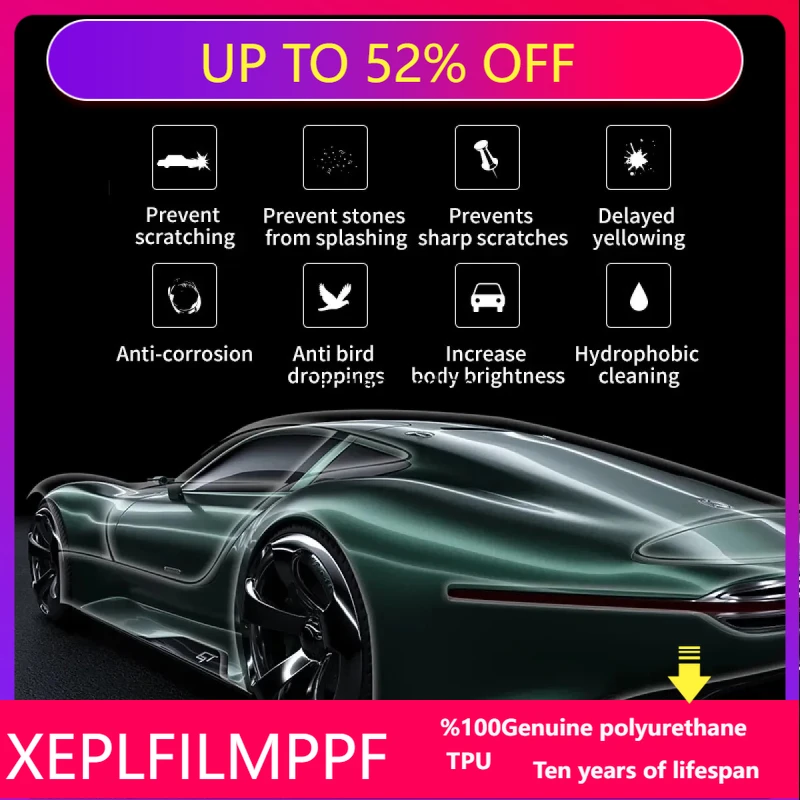 

Глянцевая пленка из ТПУ PPF XF-E FILM PPF Высочайшее качество Прозрачная защитная пленка от краски Анти-желтение Самовосстанавливающийся терморемонт