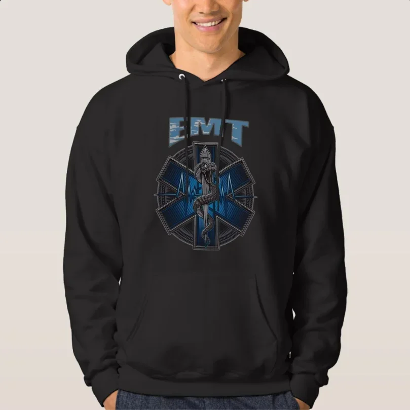 

Novelty Star of Life Symbol EMS EMT Medical Paramedics Pullover Hoodie Comfortable Cotton Casual Mens Sweatshirt Streetwear