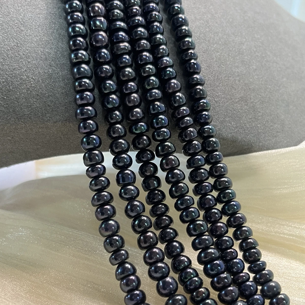 

AAA 6-7mm Bread-shaped Beads Black Natural Freshwater Pearls for Jewelry Making Supplies DIY Women Necklace Bracelet Accessories