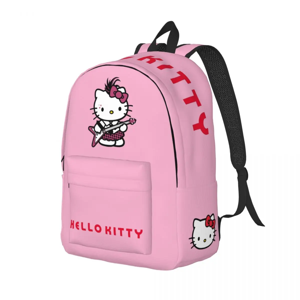 Rock And Roll Knapsack Sanrio Hello Kitty Couple Fashion Travel Back To School Gift Multi Compartment Knapsack