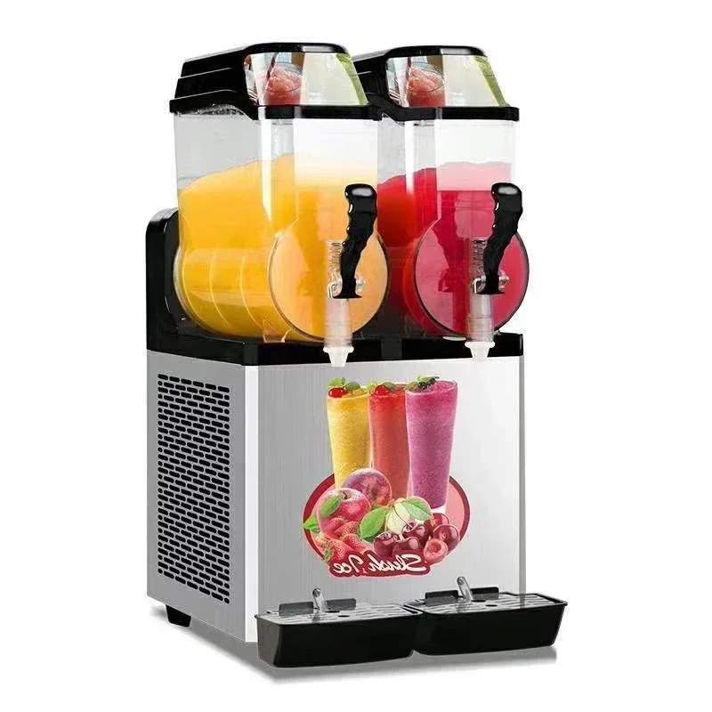 Máquina de granizado de 12L x 3, máquina comercial de fusión de nieve, máquina de lodos totalmente automática de uno, dos y tres cilindros