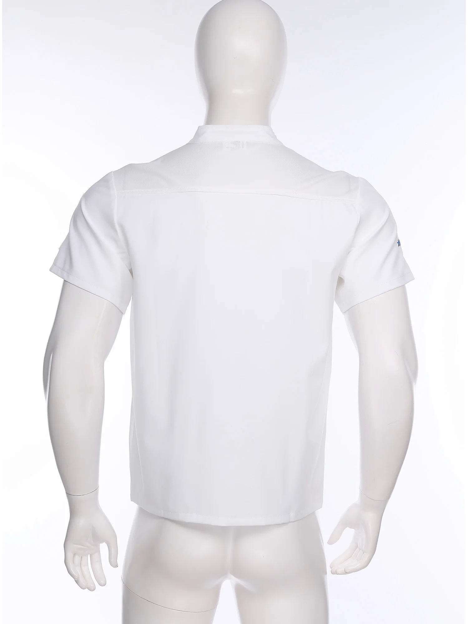 Chaqueta de cocinero bordada para hombre y mujer, camisa de cocinero de seda helada con botones de manga corta, blusa, ropa de trabajo para restaurante, Hotel y cocina