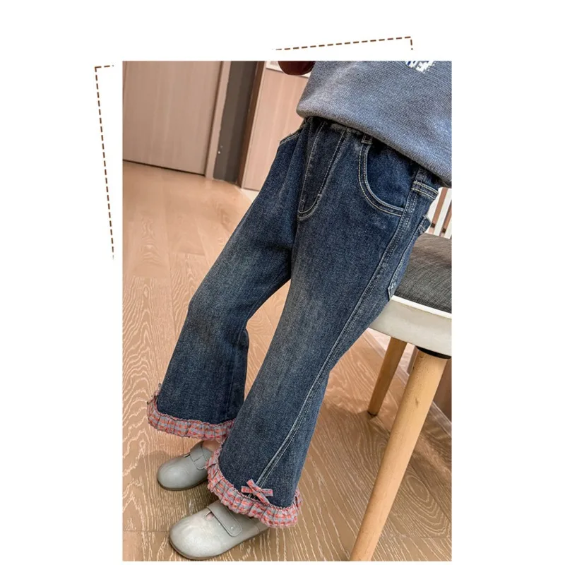 Girls' Loose Spring and Autumn Small Fragrance Style Slightly Flared Jeans Baby 2026 New Korean Version Skirt Autumn Outfit