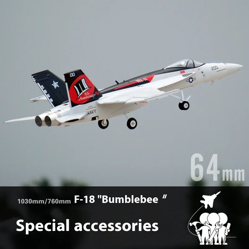 FreFuk64 mm F-18 Hornet Accessoires d'avion, Fuselage, ailes principales, queue verticale, queue plate, couverture antarctique, train d'atterrissage