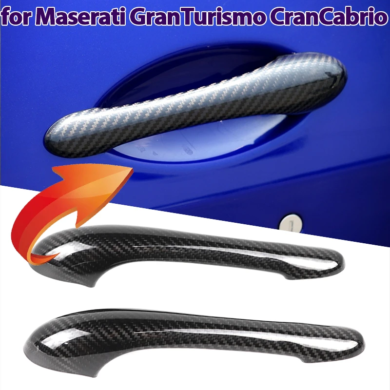 

Real carbon fiber Auto outer door handle cover Trim for Maserati Gran Turismo GranTurismo 07-20 Gran Cabrio GranCabrio