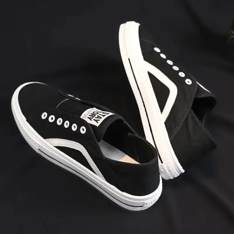 

Summer Canvas Shoes for Men Slip-on Male Loafers Comfortable Breathable Male Vulcanized Shoes 2024 Men Canvas Shoes Scarpe Uomo