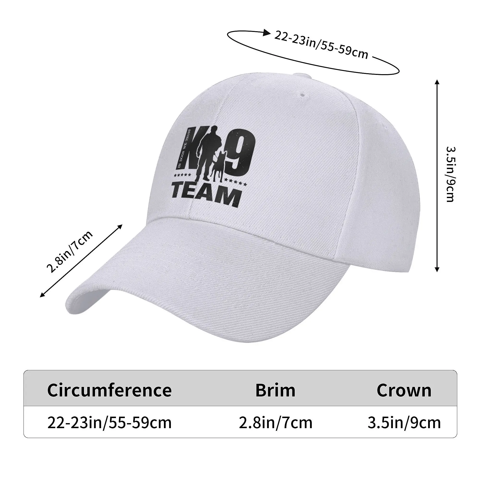 K9 Team Dog Golf Hat Retro  Sun Caps For Unisex Adjustable Casual Headwear