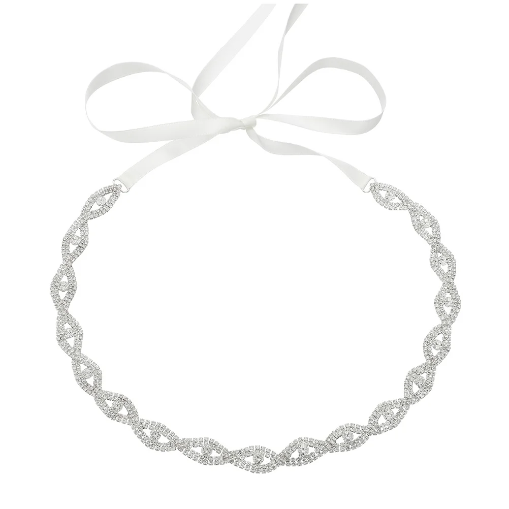 حزام زفاف كريستالي مجوف لحزام الزفاف وشاح متقاطع أنيق للعرائس وديكور حفلات وصيفة العروس وحزام العروس