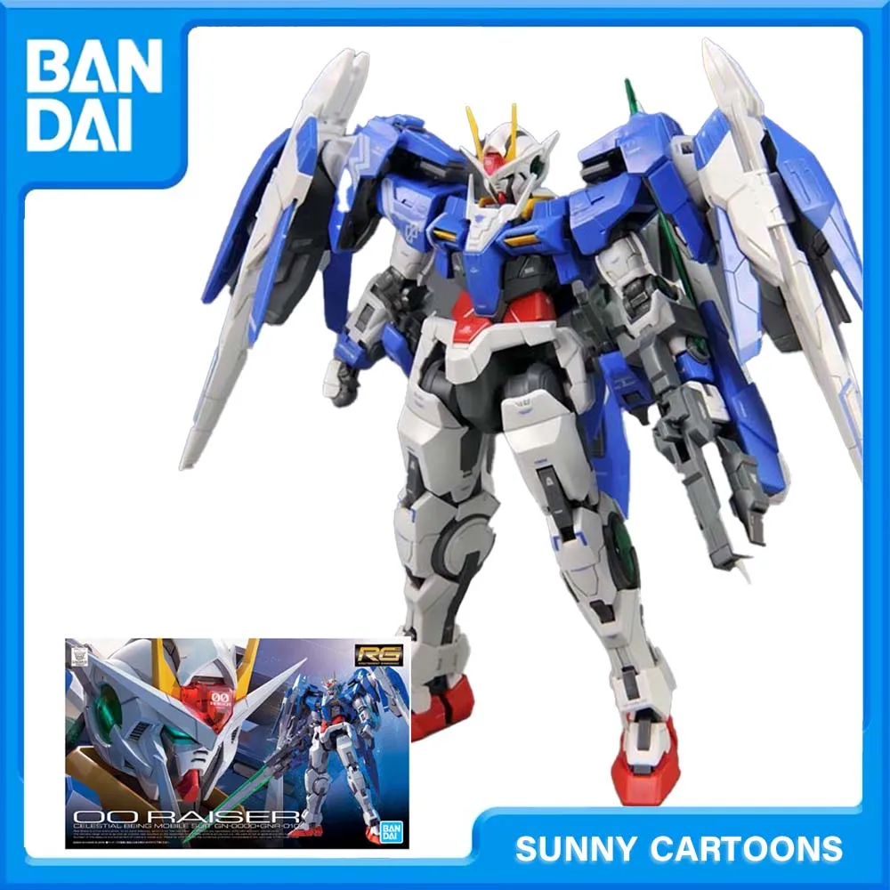 Original Bandai Kit Rg 1/144 00 Raiser Mobile Suit Gunpla Action Figure for Boy Toy