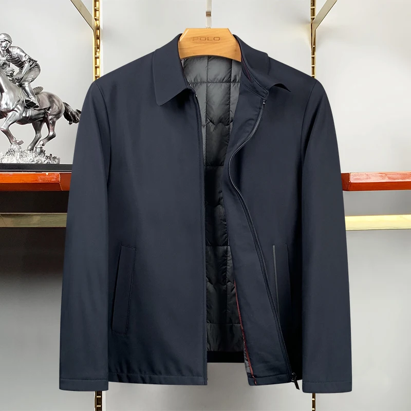 

Классическая мужская повседневная хлопковая куртка Paul для осени и зимы, новая модель, однотонная, теплая, с отложным воротником, хлопковое пальто для мужчин