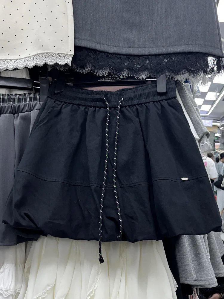 Taille haute ort lanterne jupe femmes décontracté Dstring Patchwork Sle Version coréenne printemps été nouveauté a-ligne jupe