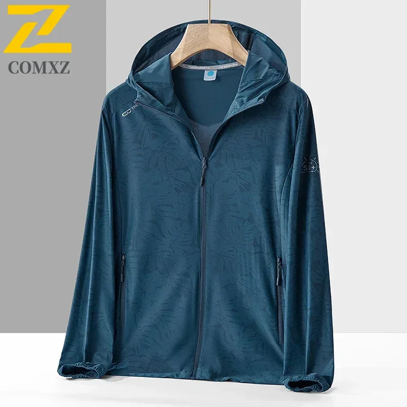 

Men's Ice Silk Skin Clothing Thin Maple Leaf Printed Slow Running and Quick Drying Coat Outdoor Travel Couple Sunscreen Clothing