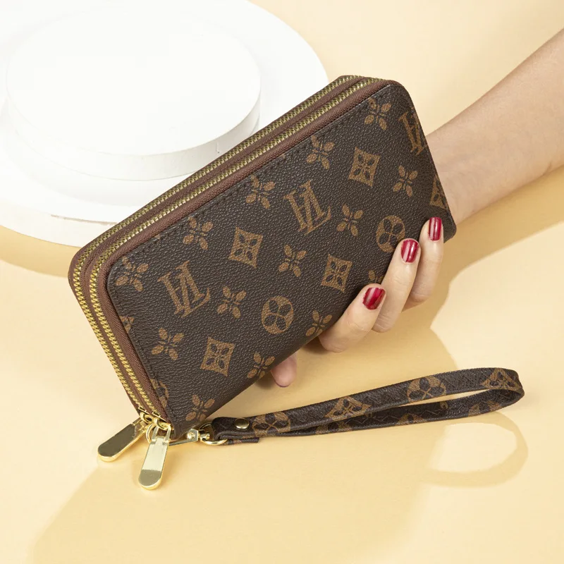 Wallet Women\'s Long Handbag Purse New Fashion Large Capacity Double Zipper Mobile Phone Bags Cards Holder Printing Clutch Bag