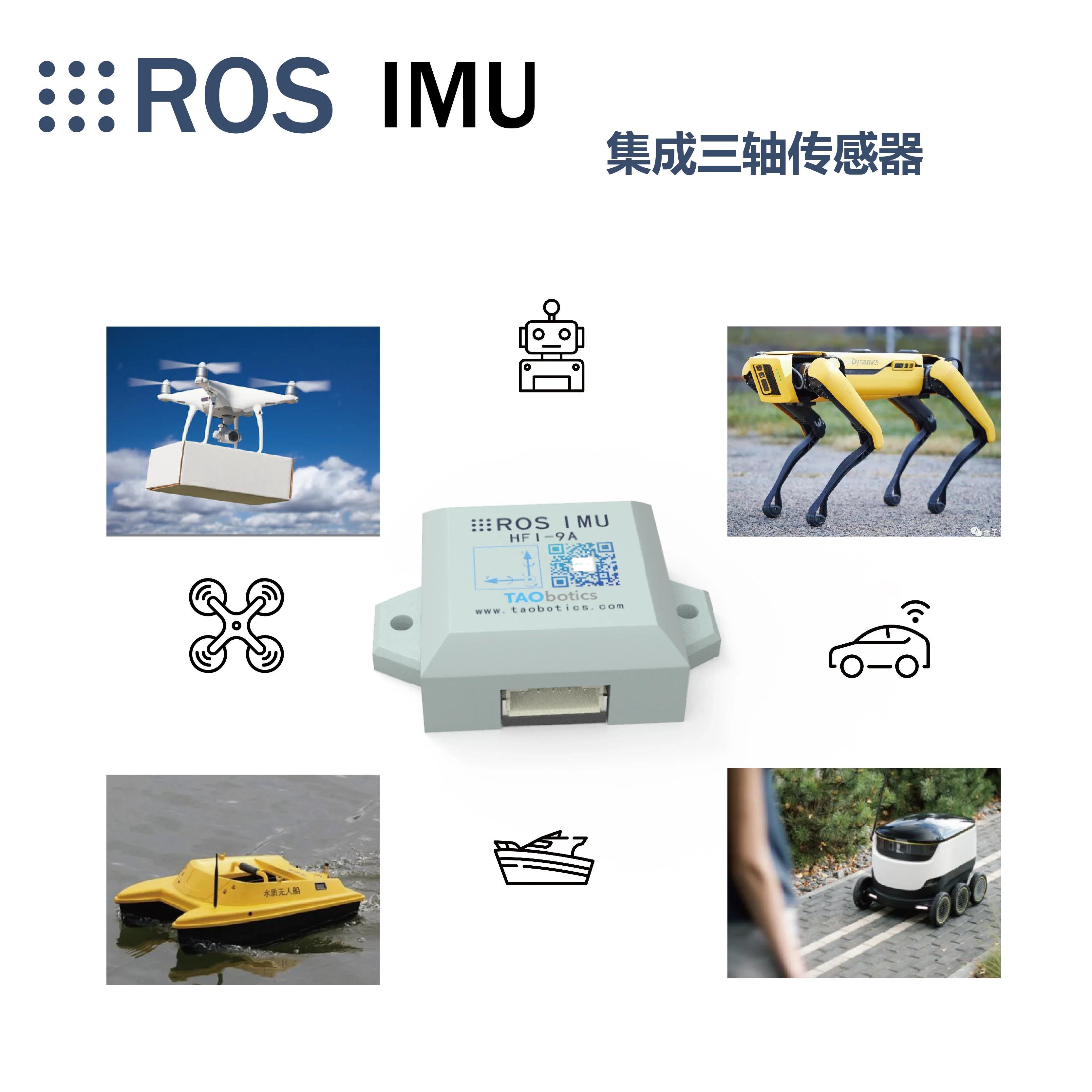 ROS Robot IMU Module ARHS Attitude Sensor USB Interface Gyroscope Accelerometer Magnetometer 9 Axis