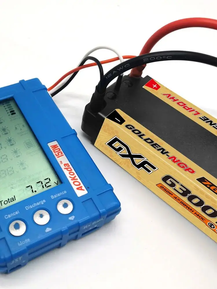 DXF 2S Shorty Lipo Batterij 7.6V 140C 6300mAh 5mm T-stekker Hardcase voor 1/10 Buggy Truggy Offroad Boot Auto Truck RACING Helikopter - afbeelding 2