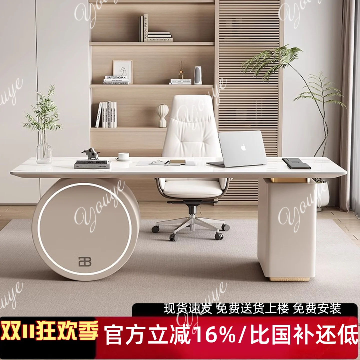 이탈리아 라이트 럭셔리 록 슬랩 책상 디자이너 홈 모던 컴퓨터 책상 뷰티 살롱 상담 책상