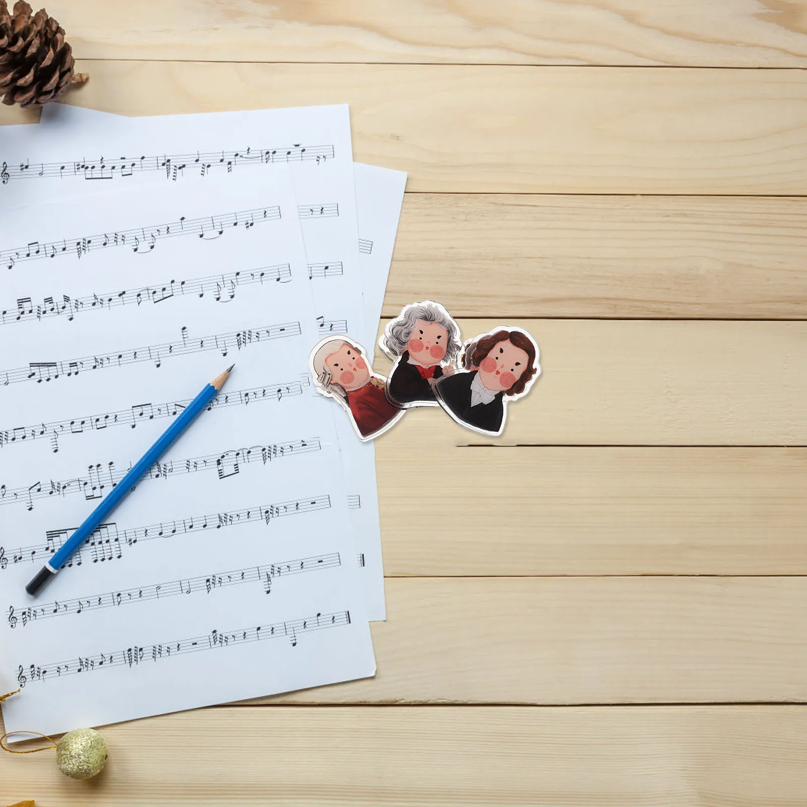 

3 Pcs Sheet Music Clip Book Page Holder for Reading Clips Keyboard Markers Metal and Adorable