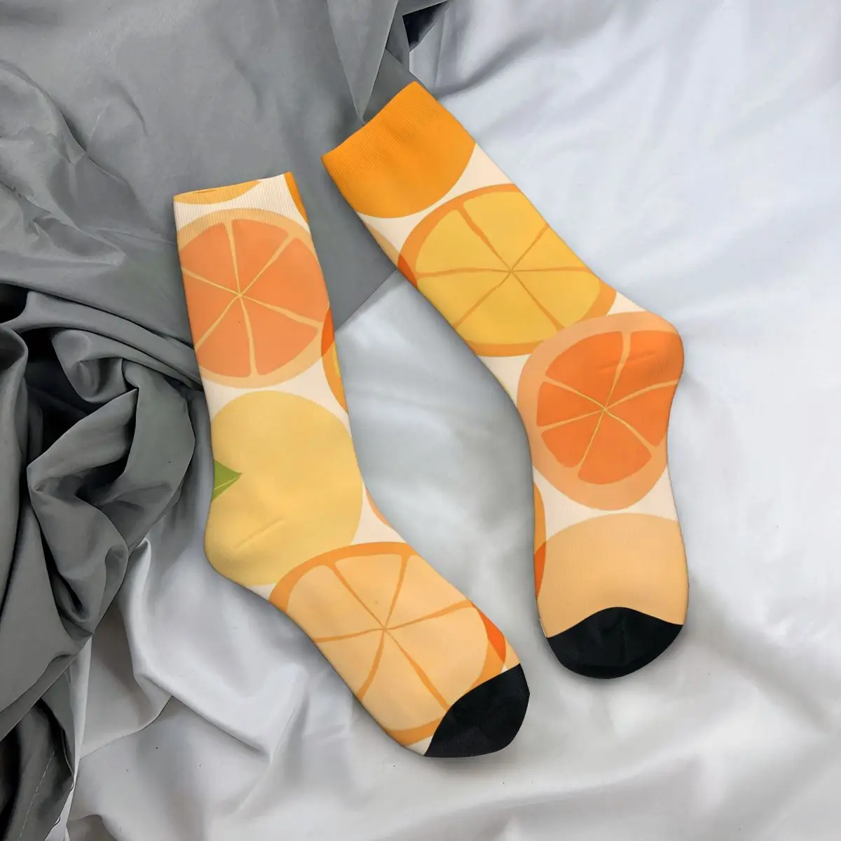 Retro Sunny Oranges Tropical Fruit Men's Socks Unisex Harajuku Pattern Printed Crazy Crew Sock Gift