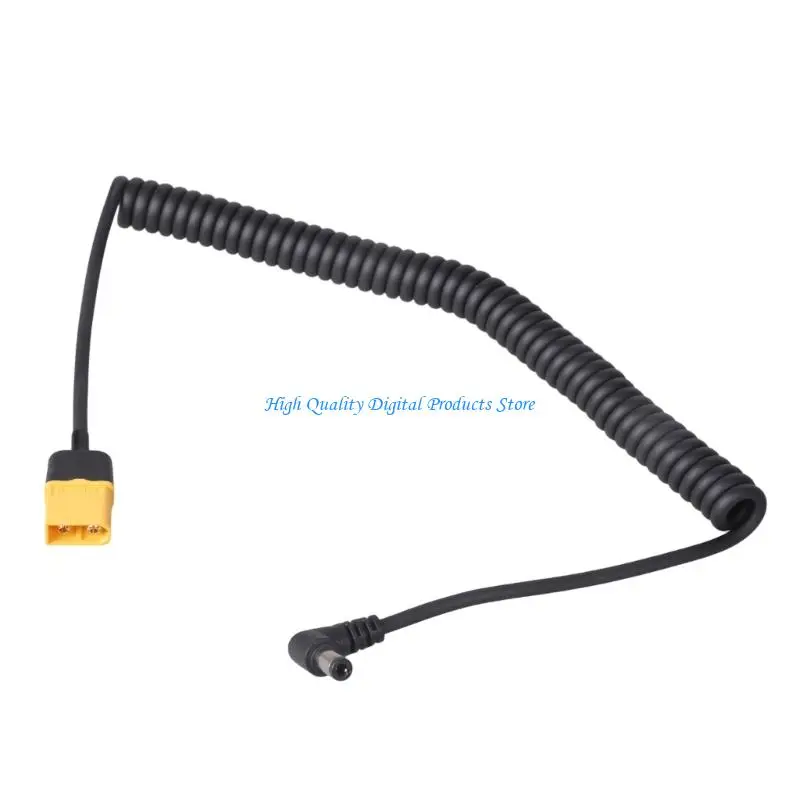 U2JE XT60 Male to 5.5x2.5mm Spring Converter Cable for Soldering Iron Vehicle Power