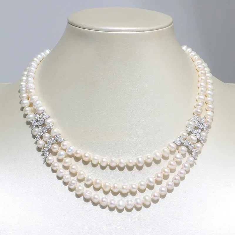 

Jewelry Natural White Pearl 18-20" 2 Strands White Pearl Necklace