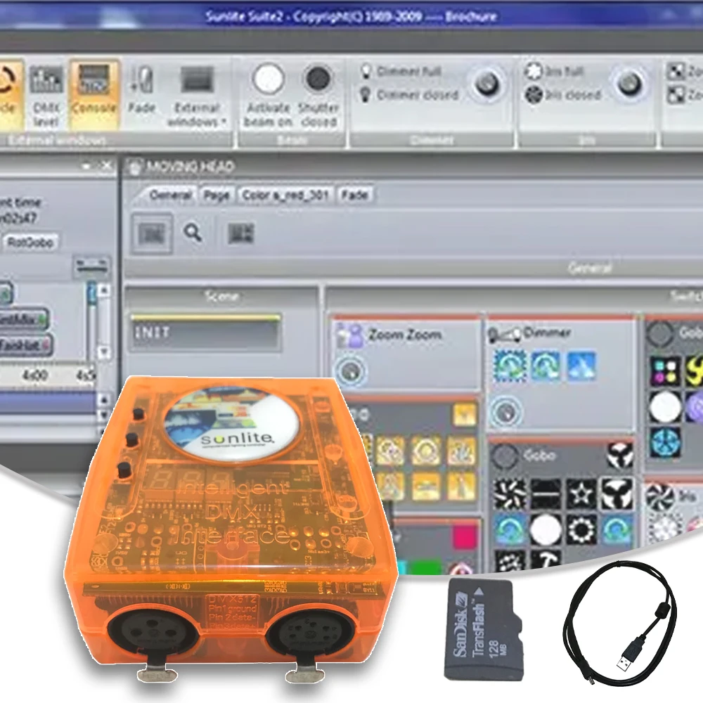 Sunlite Suite 2 FC DMX512 Stage Lighting Controller Software DJ Disco Lighting Equipment Control disco light dmx