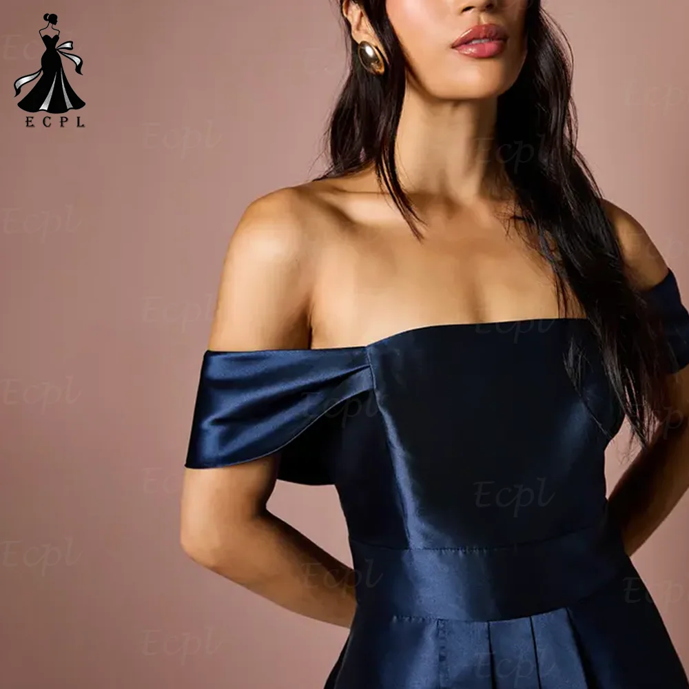 Ecpl رقبة قارب على شكل حرف a فساتين حفلات التخرج بدون أكتاف بدون أكمام بدون ظهر فساتين سهرة بسحاب خلفي مخصصة رداء السهرةEcpl قارب رقبة A-خط حفل حفل فساتين قبالة الكتف بلا أكمام خلفية فساتين المساء الخلف السحاب فساتين م #4