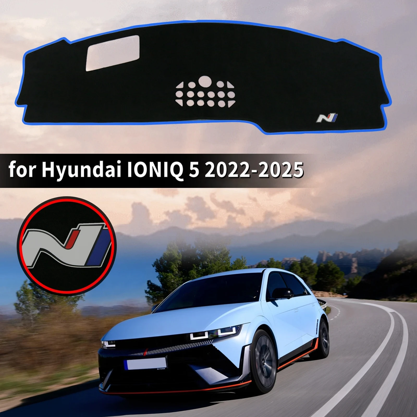 

Накладка на приборную панель автомобиля для 2022 2023 2024 2025 Hyundai IONIQ 5 N-line Sport Style Dashmat Солнцезащитный ковер Защитный коврик для приборной панели