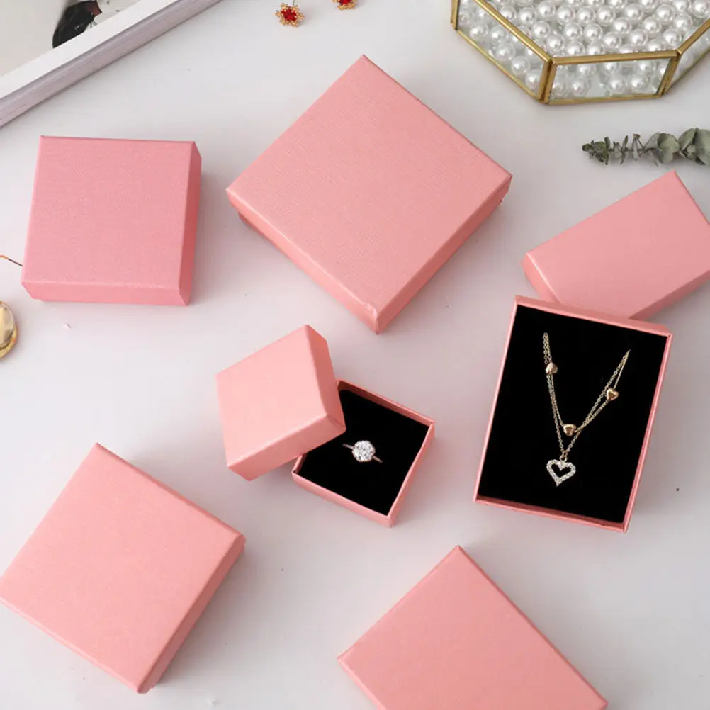 

6Pcs Jewelry Gift Boxes Cardboard Square Small Jewelry Storage Boxes with Lids for Earrings Rings Bracelets Necklace Organizers