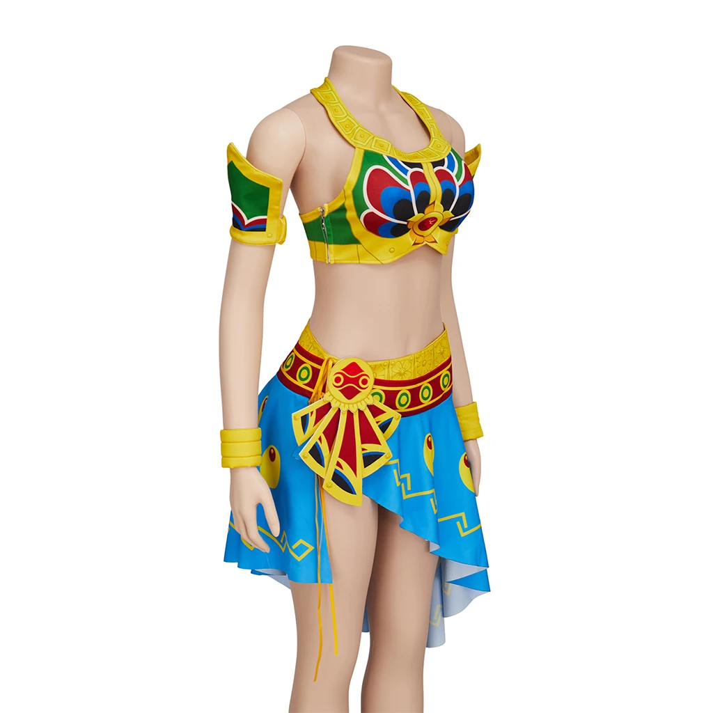 Urbosa Cosplay Game Costume Women Sexy Crop Top Skirts Battle Suit Halloween Carnival Party Princess Disguise Combat Gown