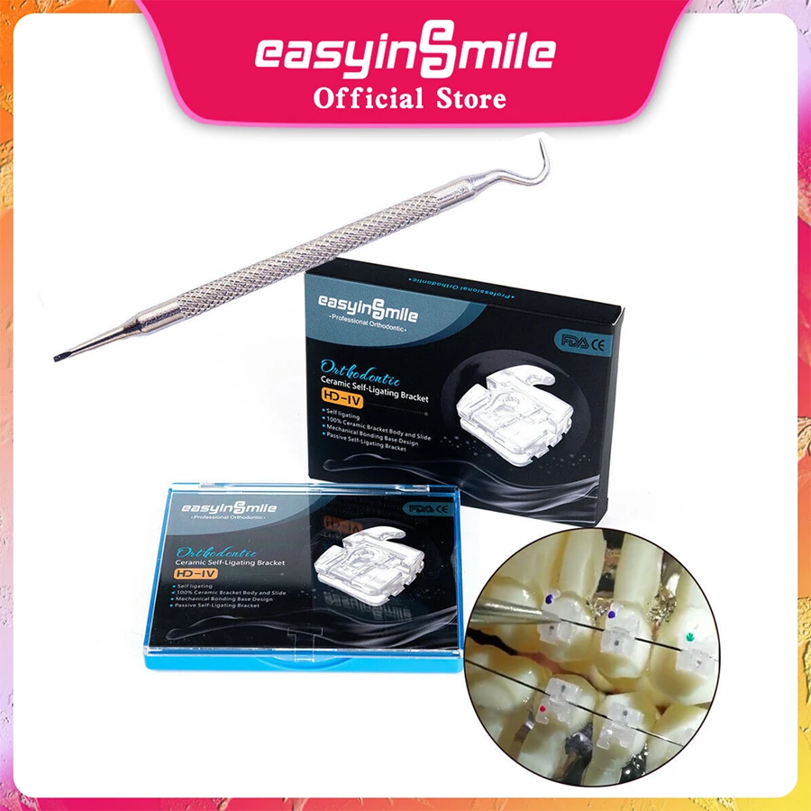 

20Pcs High Qulity Easyinsmile Dental Material for Ceramic Self Ligating Ortho Bracket Mini Braces Roth / MBT 345 022