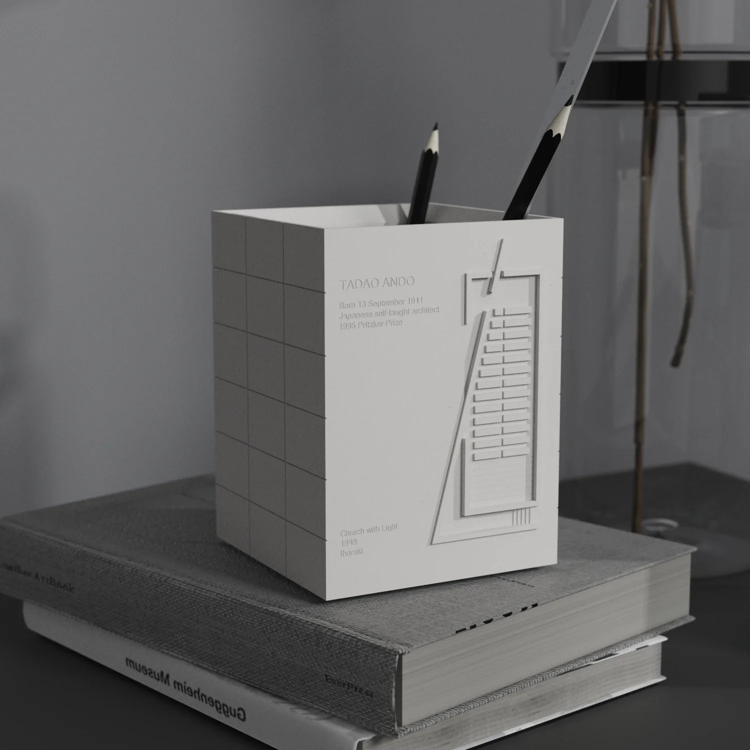 Tadao Ando | Church of Light Personalized and Creative Japanese-style Cement Pen Holder Office Desktop Storage Decoration