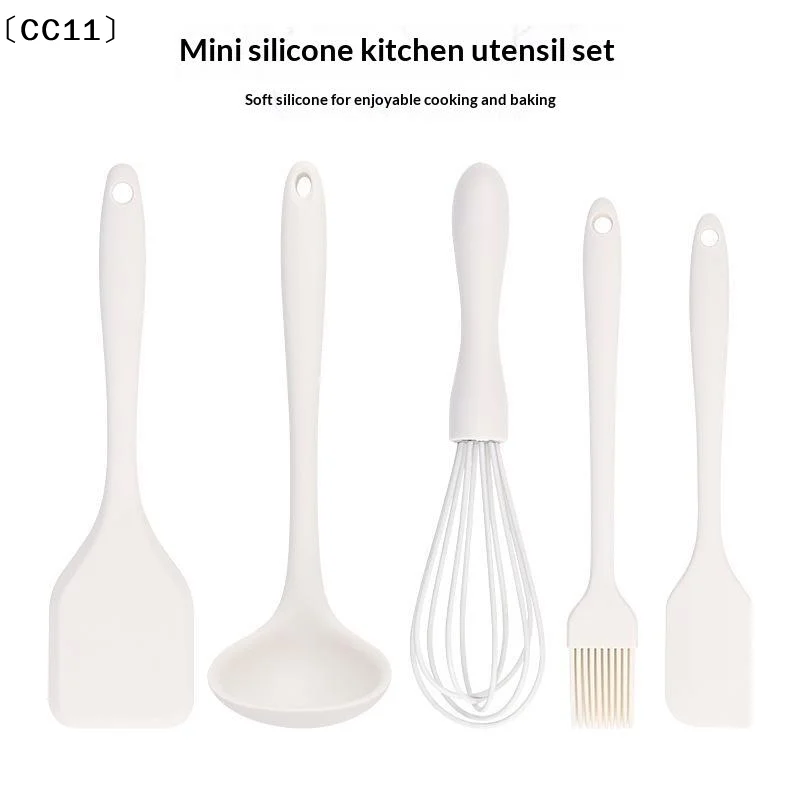 Non Stick Silicone Baking Set Heat Resistant Hanging Cream Scraper Flexible Butter Brush Silicone Brush  Baking Tools〔CC11〕