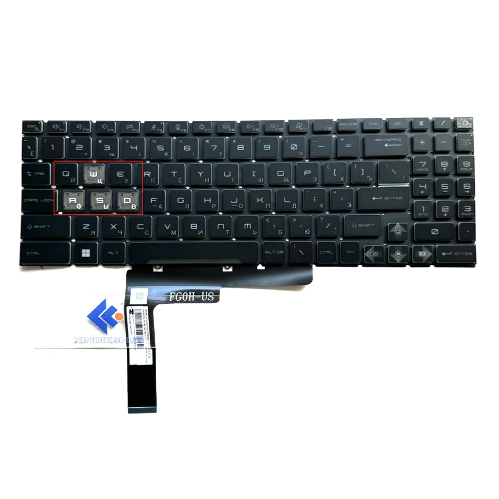 XIN-Russian RGB Backlit Laptop Keyboard For MSI Raider GE68 GE78, Vector 16 17, Vector GP68 GP78