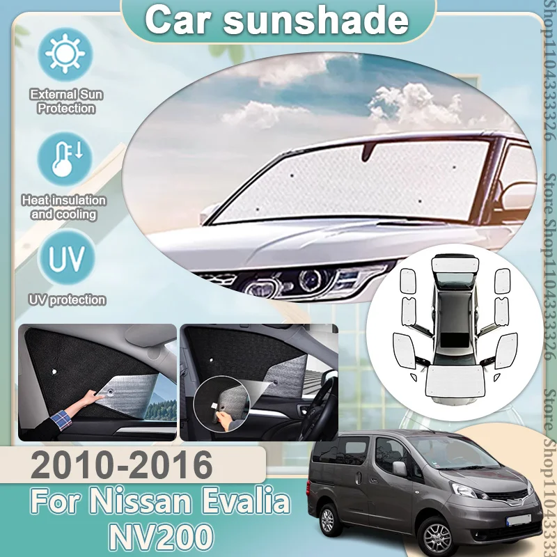 For NV200 Nissan Evalia Vanette 2010-2016 Anti UV Car Sunshades Windshield Visors Full Windows Auto Accessories Sun Protection