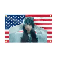 Kpop American Flag Haerin Wall Hanging Tapestry 3x5 Ft Cool Funny Banner For College Dorm Room Guys Man Cave Frat Bedroom Decor