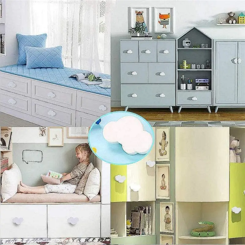 20Pcs Cartoon Cloud Furniture Handles Children Room Knobs Handles Drawer Pull Handle Door Knob For Bedroom Kitchen
