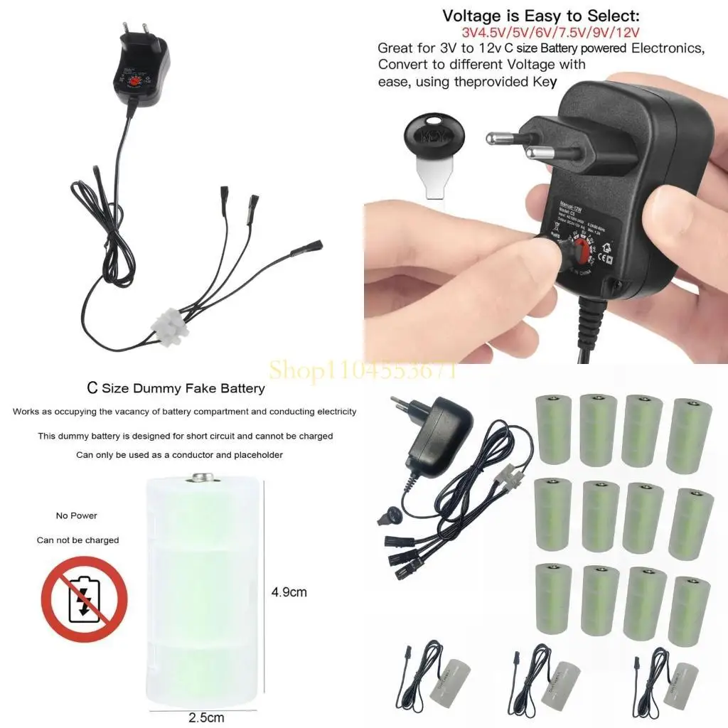 

Бестселлер 3V-12V Регулируемые виртуальные аккумуляторные элиминаторы для 2-8 % 1,5 В LR14 C Батарейки