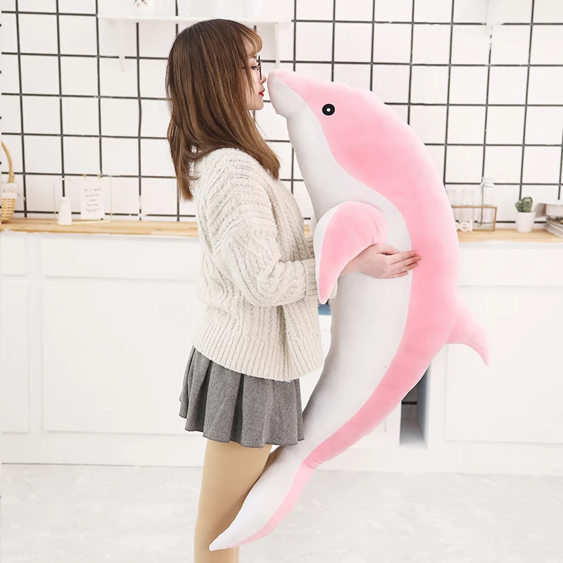 1 Stück 30/50 cm Kawaii Delfin Plüschtiere, niedliche, weiche Stofftier-Kissen für Kinder, Mädchen, Schlafkissen, Geschenk – Detail 10