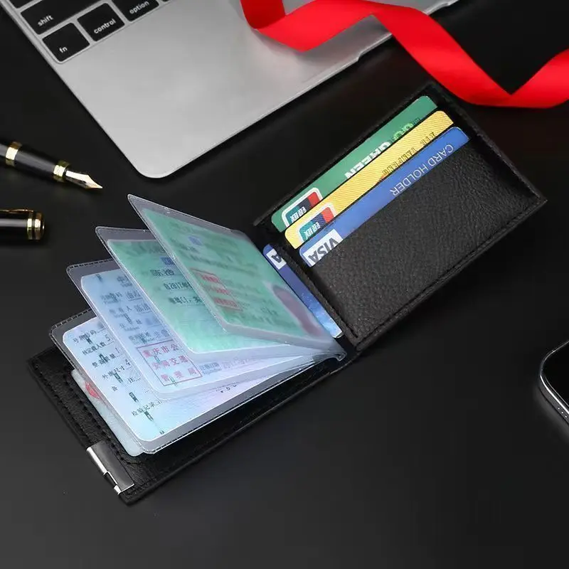 Genuine Soft Leather Driving License Protection Cover Two-In-One Card Holder for Men And Women Automobile Document Case