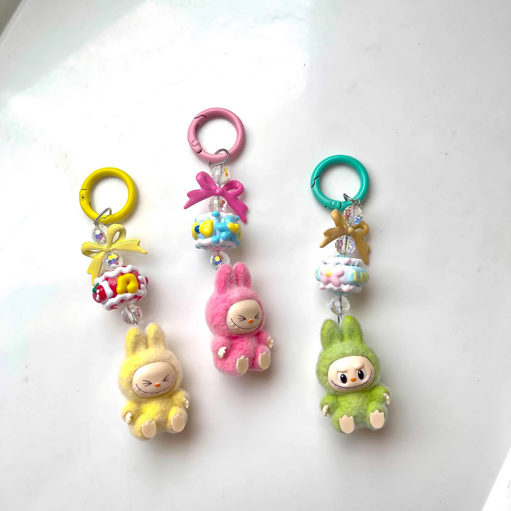 New Labubu Kawaii Particles Keychain Bag Cell Phone Charm Key Chain Gift Couple Gift Festival